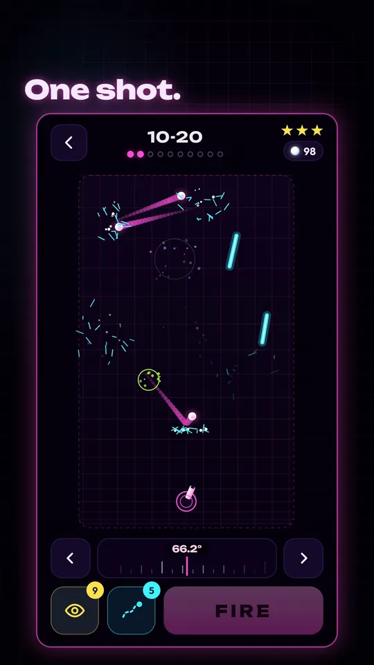 One shot clears the board