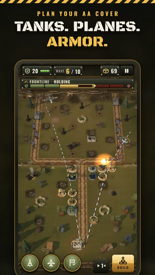 Enemy aircraft over the battlefield