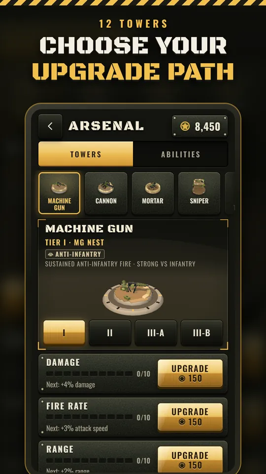 The Arsenal with tower upgrades