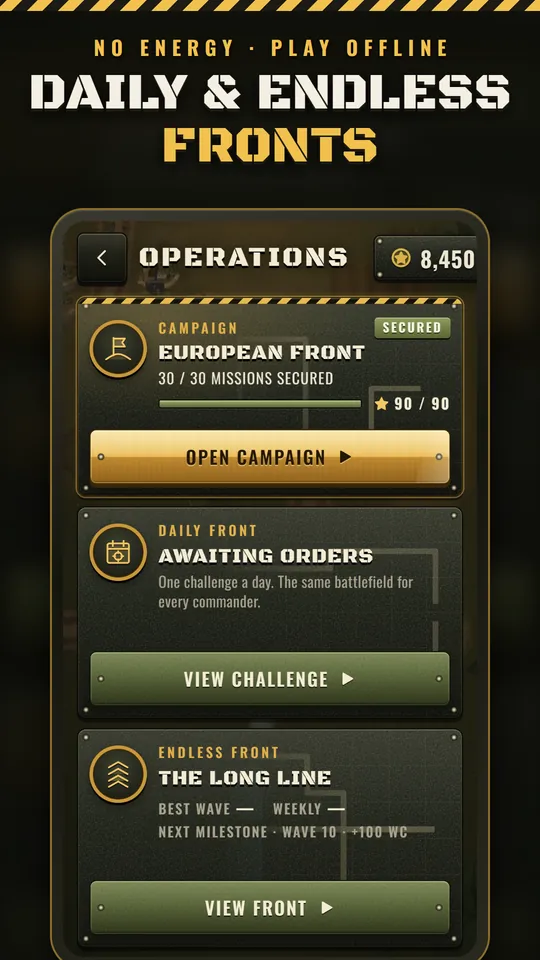 Daily Front and Endless Front operations