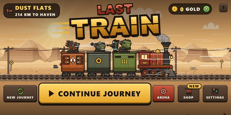 Main menu with the train