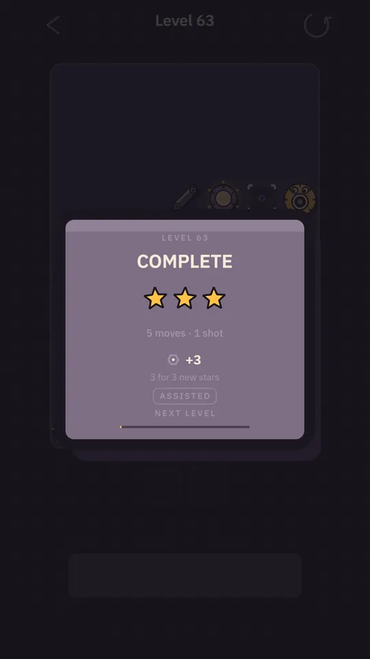 Level complete with three stars